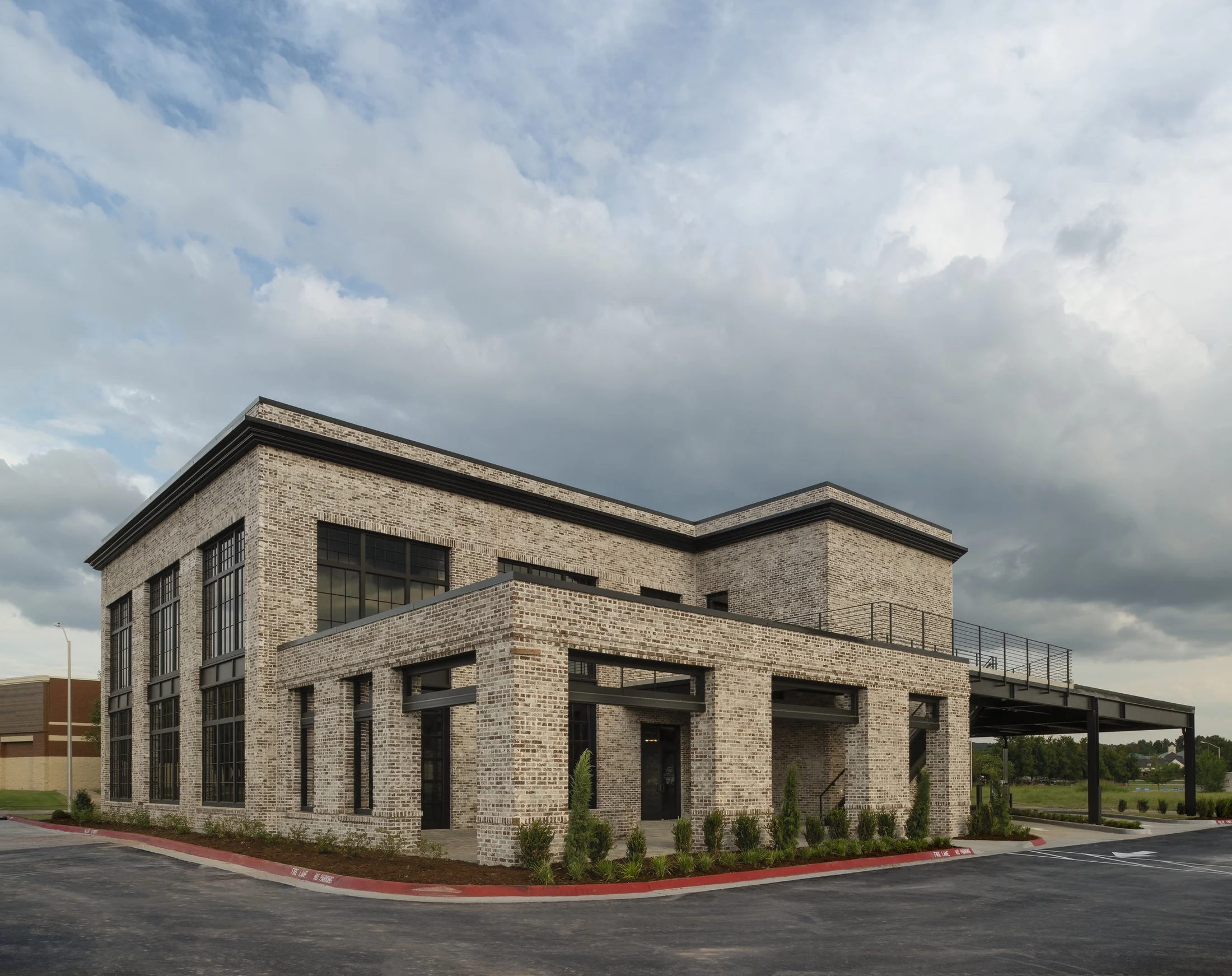 Brick exterior of First National Bank in Fayetteville