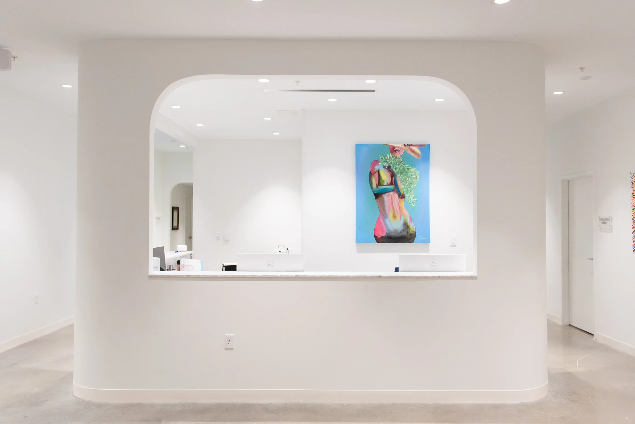 Bright reception area at Swetnam Cosmetic Surgery